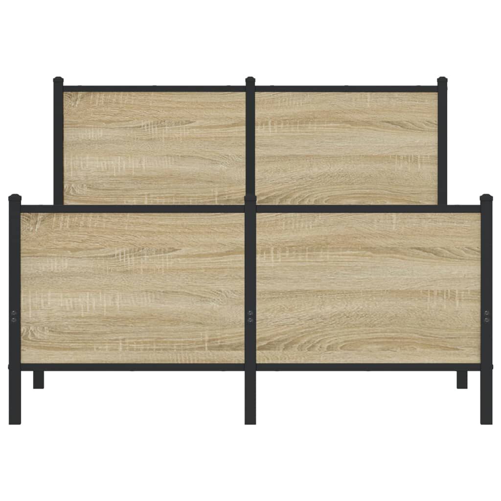 vidaXL Σκελετός Κρεβ. Χωρίς Στρώμα Sonoma Δρυς 120x190 εκ. Μεταλλικό