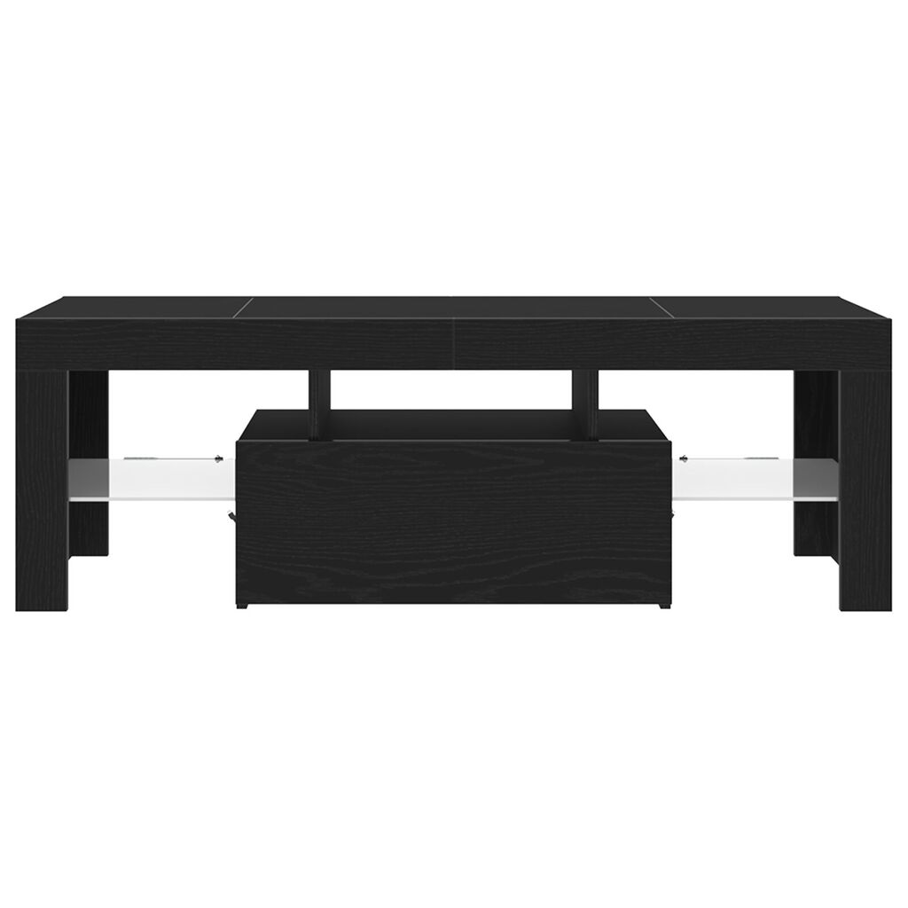 vidaXL Ντουλάπα τηλεόρασης με LED φώτα Μαύρη Δρυς 120x35x40 εκ