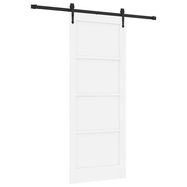 vidaXL Συρόμενη Πόρτα με Σετ Υλικών Λευκό 83x211 cm Ξύλο Πεύκου