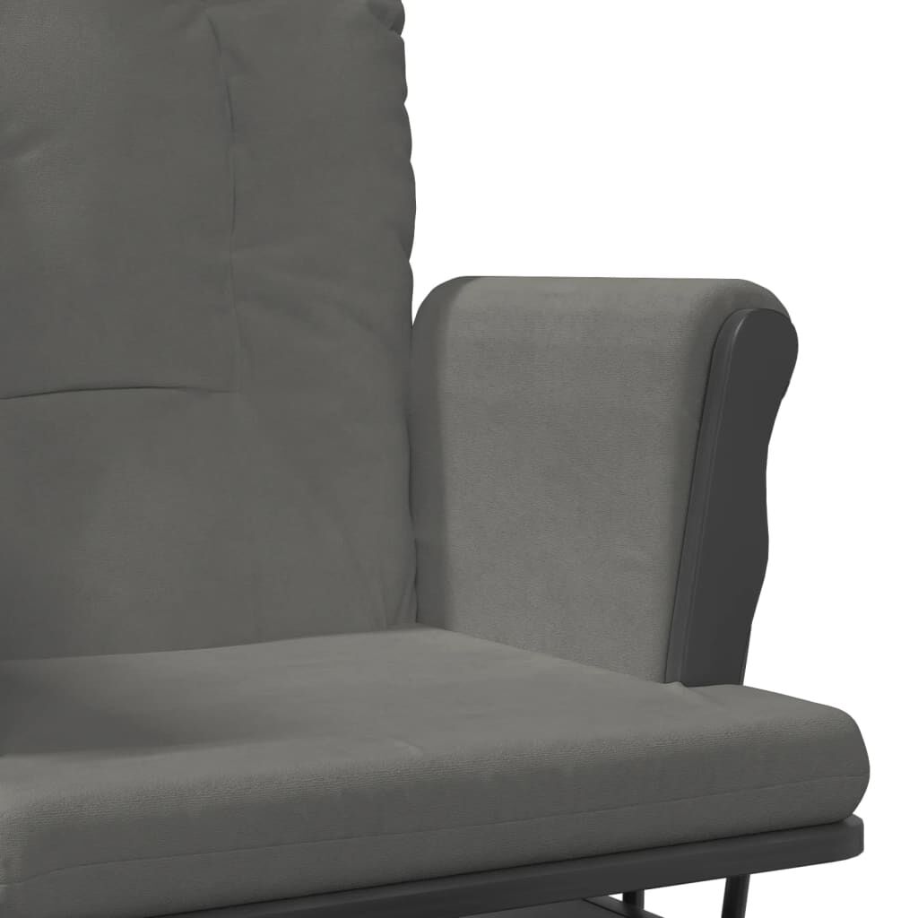 vidaXL Πολυθρόνα Relax Σκούρο Γκρι Υφασμάτινη με Σκαμπό