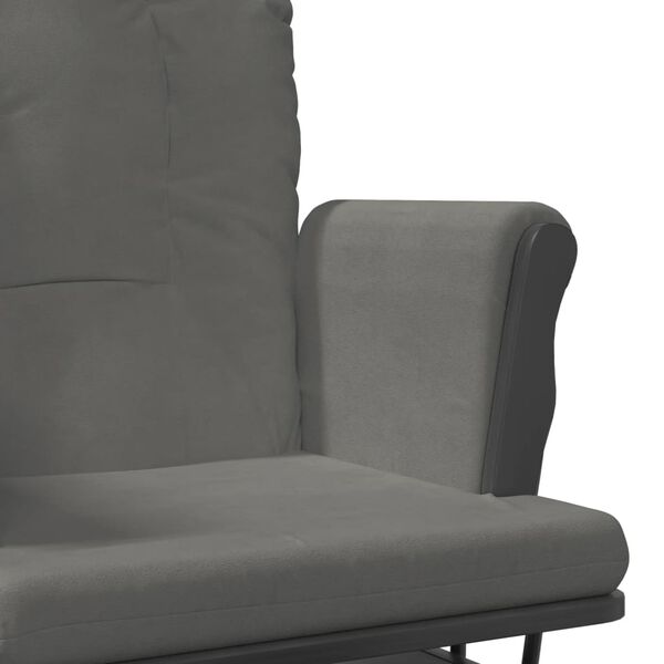 vidaXL Πολυθρόνα Relax Σκούρο Γκρι Υφασμάτινη με Σκαμπό