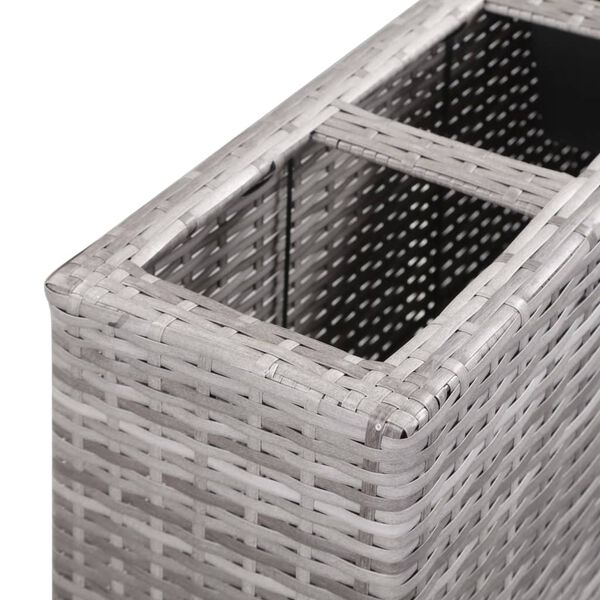 vidaXL Ζαρντινιέρα Υπερυψωμένη 4 Δοχεία Γκρι 80x22x79 εκ. Συνθ. Ρατάν