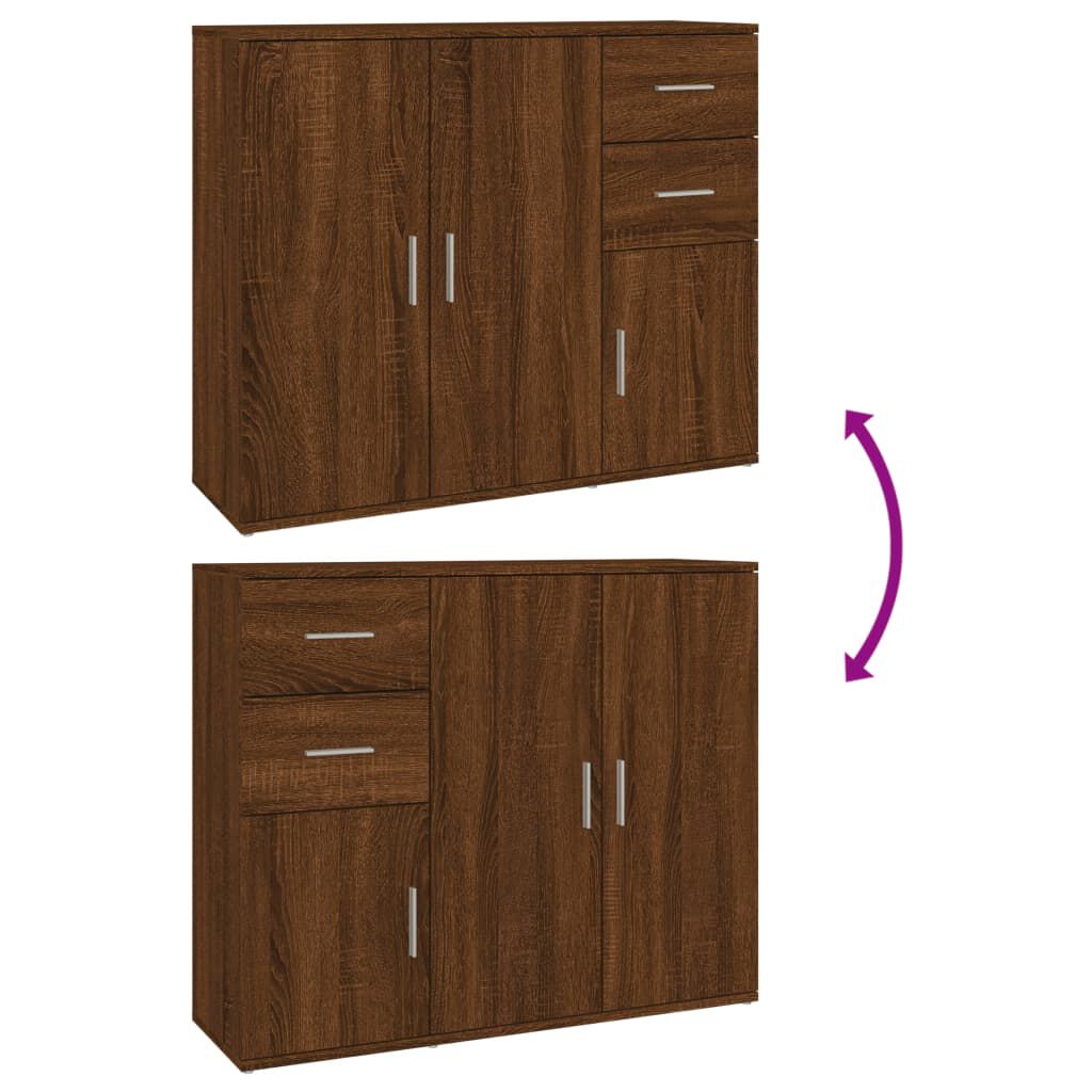 vidaXL Μπουφές Καφέ Δρυς 91x29,5x75 εκ. από Επεξεργασμένο Ξύλο