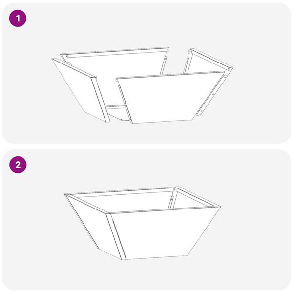 vidaXL Γλάστρα Κήπου 5 pcs Μαύρο 35 x 35 x 15 εκ. Ατσάλι