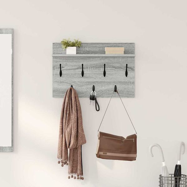vidaXL Τοίχου Κρεμάστρα Γκρι sonoma 60 x 40 x 12 cm Επεξεργασμένο ξύλο