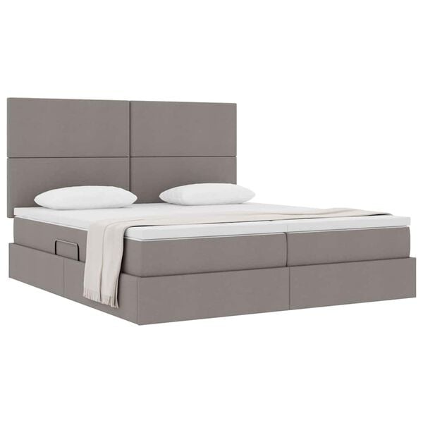 vidaXL &Kappa;&rho;&epsilon;&beta;ά&tau;&iota; &Alpha;&pi;&omicron;&theta;ή&kappa;&eta;&sigmaf; &mu;&epsilon; &sigma;&tau;&rho;ώ&mu;&alpha; Taupe 180 x 200 cm &Tau;&epsilon;&chi;&nu;&eta;&tau;ό &Delta;έ&rho;&mu;&alpha;
