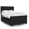 vidaXL Κρεβάτι Boxspring με Στρώμα Μαύρο 140x190 εκ. Βελούδινο