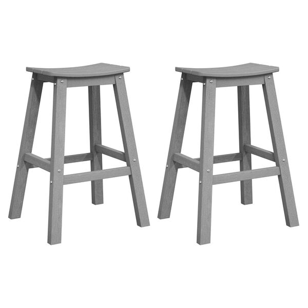 vidaXL Μπαρ σκαμπό 2 pcs Ανοιχτό γκρι 52 x 43 x 73.5εκ HDPE