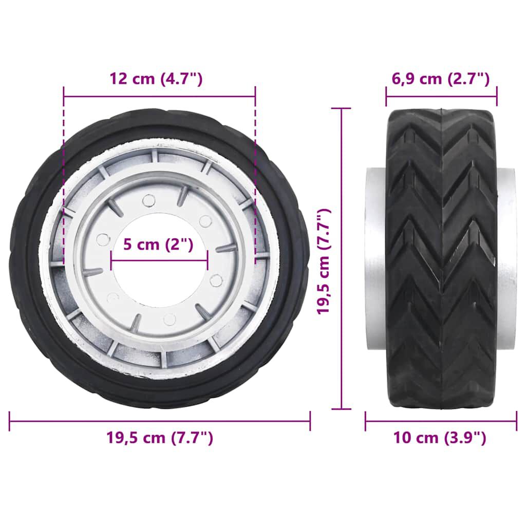 vidaXL Τροχός για Ποδαράκι Τρέιλερ Ø19,5x10εκ. από Αλουμίνιο/Καουτσούκ