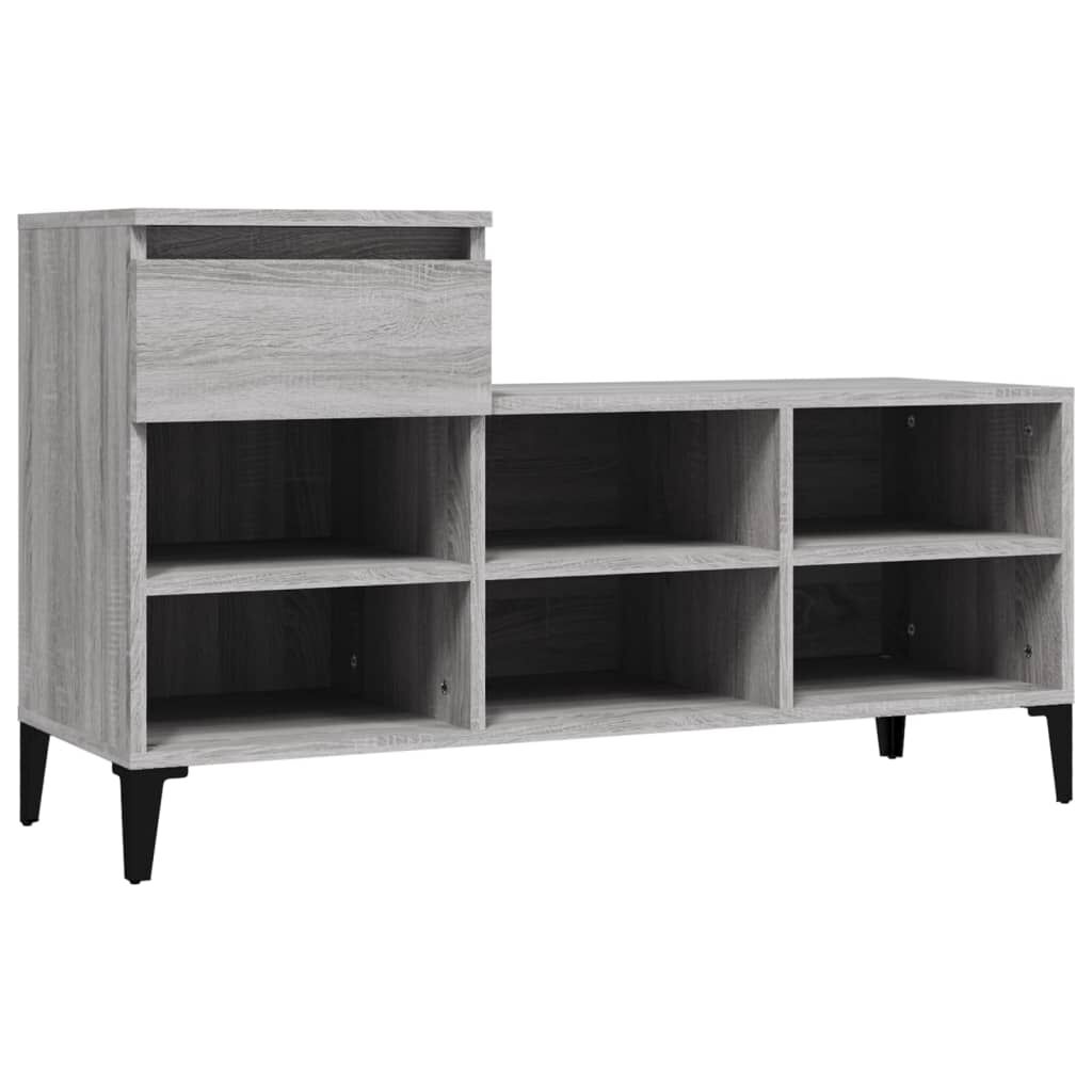 vidaXL Παπουτσοθήκη Γκρι Sonoma 102x36x60 εκ. από Επεξεργασμένο Ξύλο