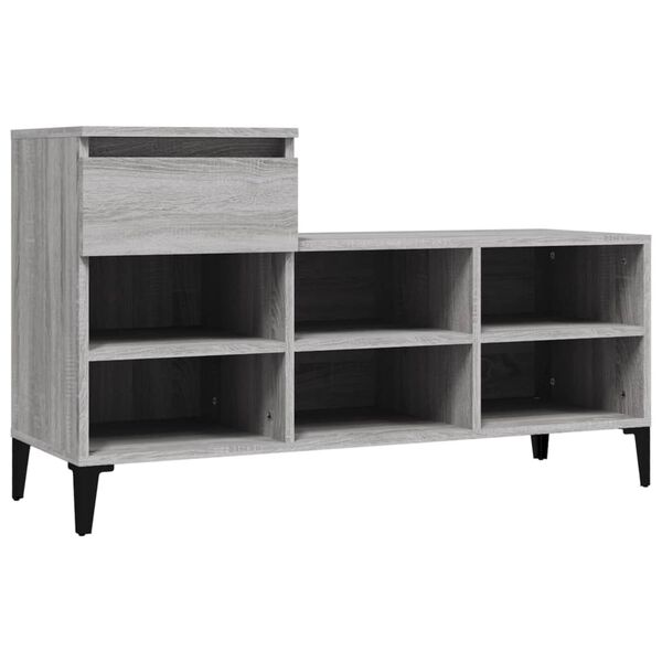 vidaXL Παπουτσοθήκη Γκρι Sonoma 102x36x60 εκ. από Επεξεργασμένο Ξύλο