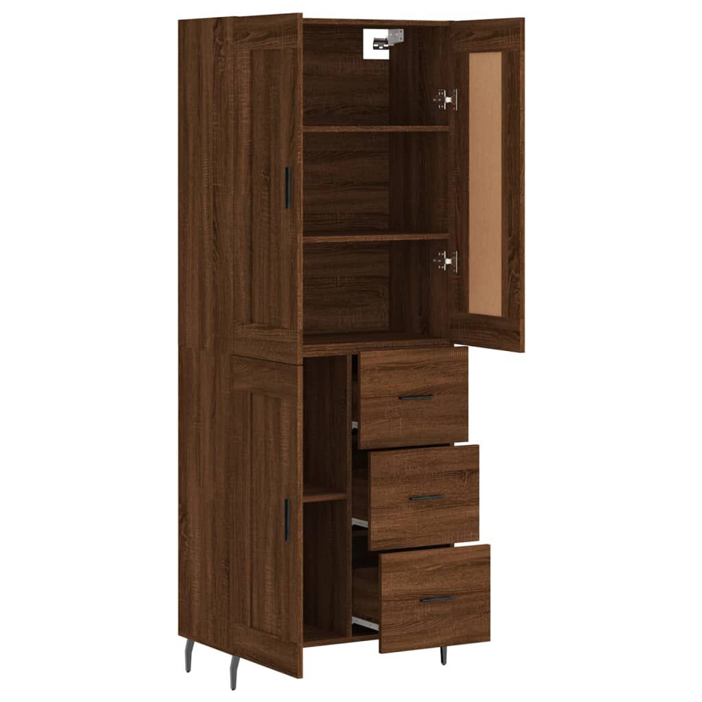 vidaXL Ντουλάπι Καφέ Δρυς 69,5 x 34 x 180 εκ. από Επεξεργασμένο Ξύλο