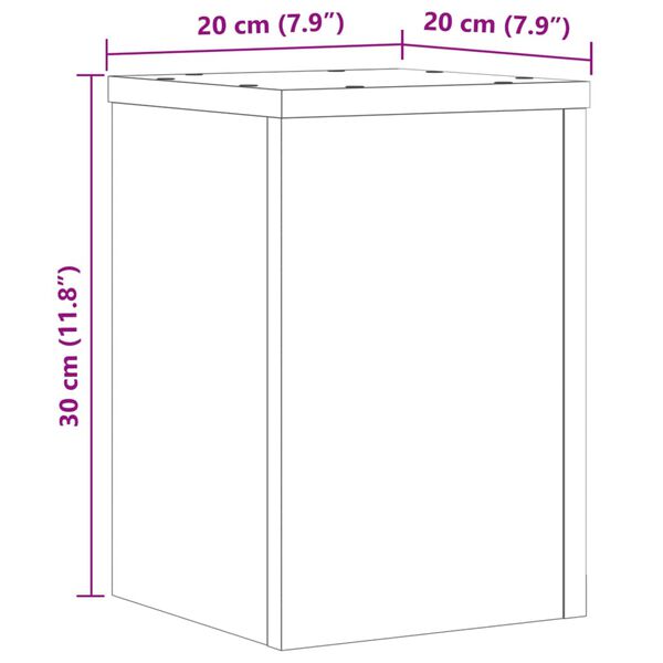 vidaXL Βάσεις Φυτών 2Τεμ. Καπνιστή Δρυς 20x20x30εκ. Επεξεργασμένο Ξύλο