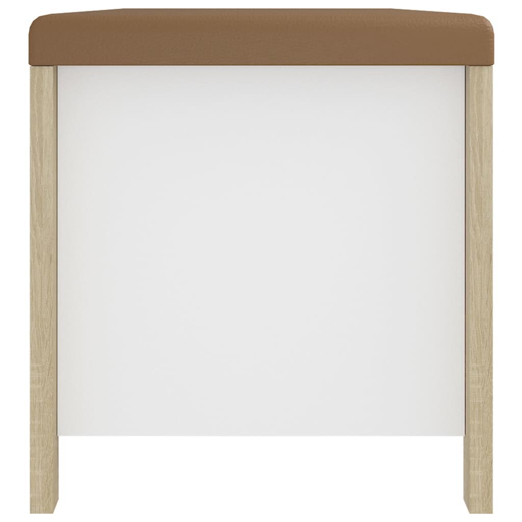 vidaXL Κουτί Αποθήκευσης Λευκό/Son. Δρυς 105x40x45εκ Μοριοσ. &Μαξιλάρι