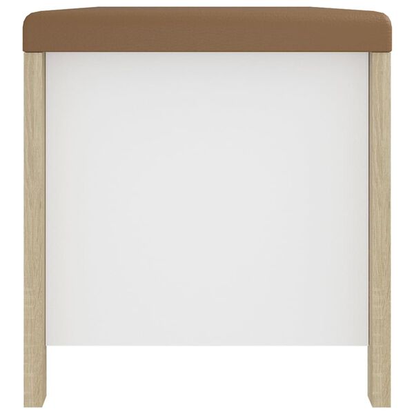 vidaXL Κουτί Αποθήκευσης Λευκό/Son. Δρυς 105x40x45εκ Μοριοσ. &Μαξιλάρι