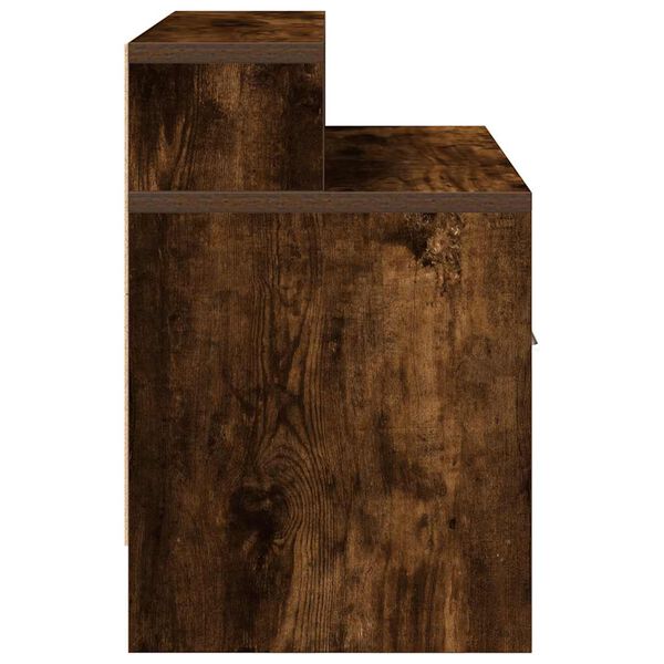 vidaXL Κομοδίνο με συρτάρι Καπνιστή Δρυς 51x31x47 εκ.