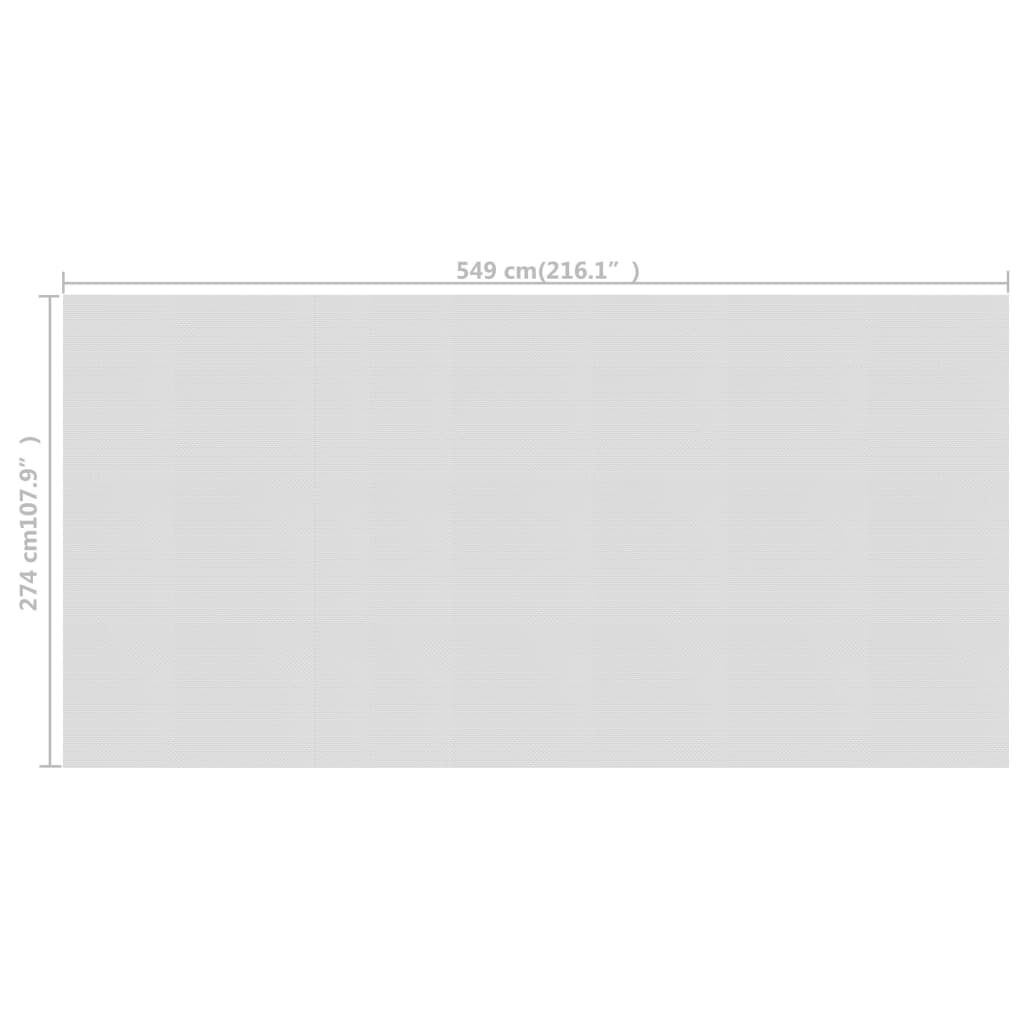vidaXL Κάλυμμα Πισίνας Ηλιακό Γκρι 549x274 εκ. από Πολυαιθυλένιο