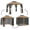 vidaXL Κιόσκι με Διπλούς Τοίχους/Δίχτυ Taupe 2,94x2,94 μ. από Ατσάλι