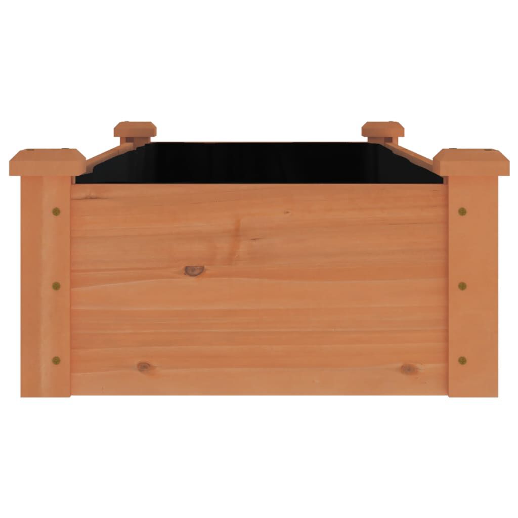 vidaXL Ζαρντινιέρα Υπερυψ. με Επένδυση Καφέ 120x45x25 εκ. Μασίφ Ελάτη