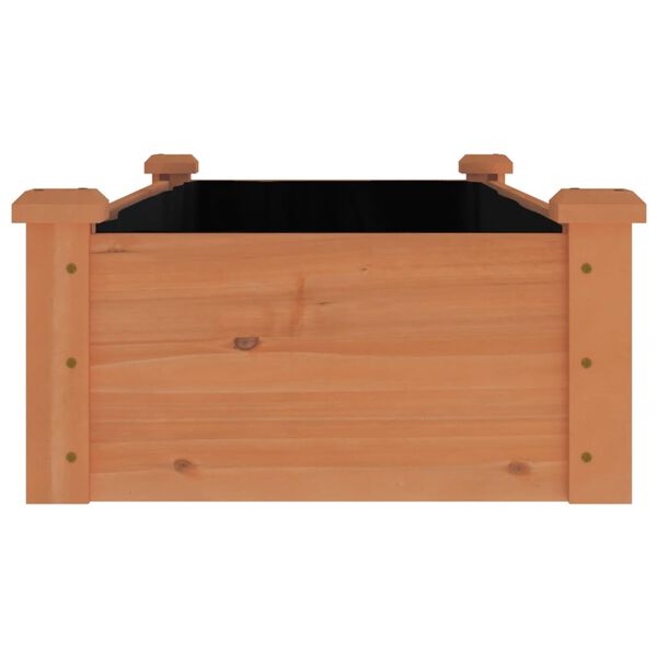 vidaXL Ζαρντινιέρα Υπερυψ. με Επένδυση Καφέ 120x45x25 εκ. Μασίφ Ελάτη