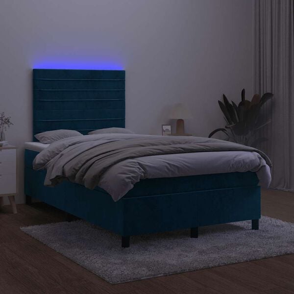 vidaXL &Kappa;&rho;&epsilon;&beta;ά&tau;&iota; Boxspring &mu;&epsilon; &Sigma;&tau;&rho;ώ&mu;&alpha; & LED &Sigma;&kappa;. &Mu;&pi;&lambda;&epsilon; 120x200&epsilon;&kappa;. &Beta;&epsilon;&lambda;&omicron;ύ&delta;&iota;&nu;&omicron;