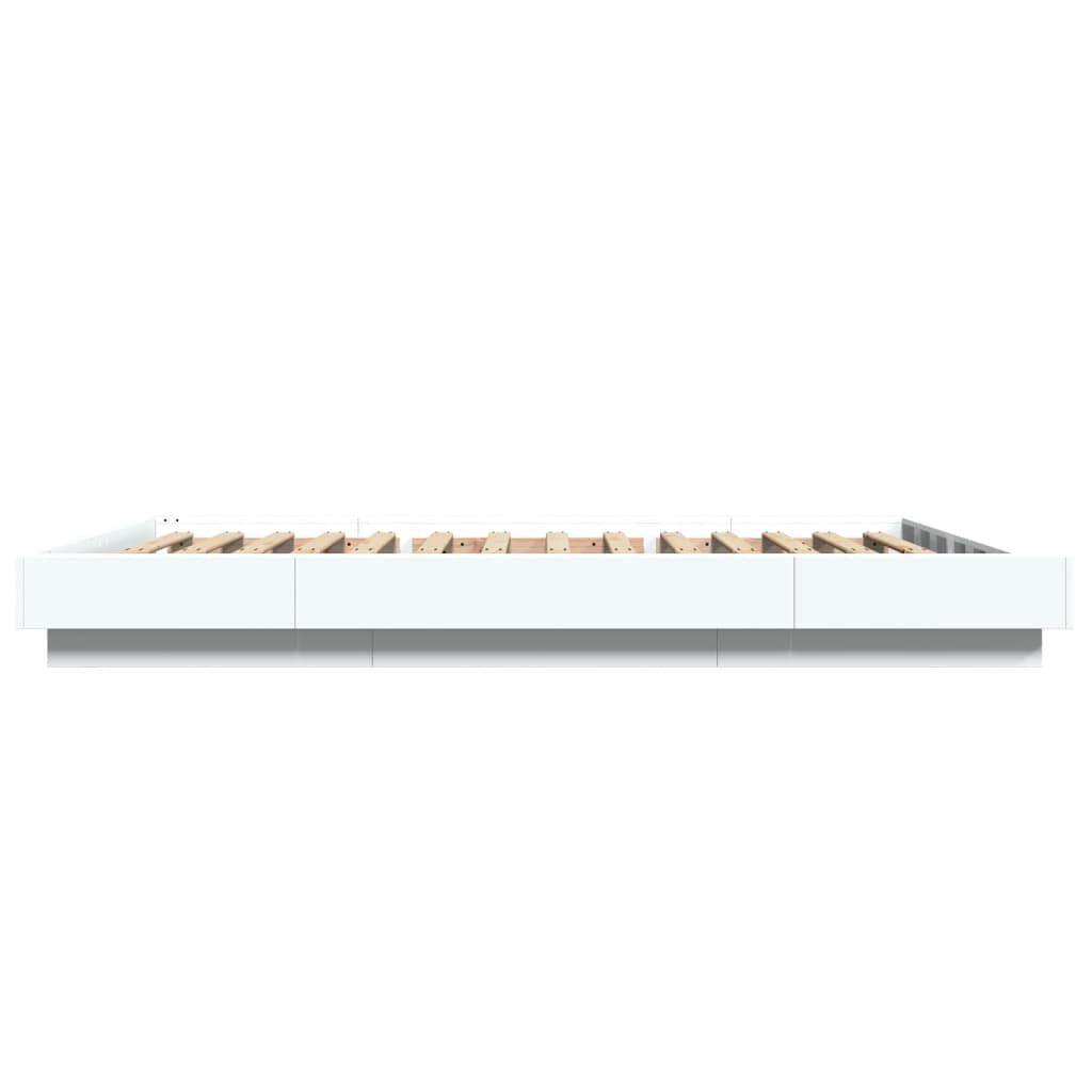 vidaXL Πλαίσιο Κρεβατιού με LED Λευκό 120x190 εκ Επεξεργ. Ξύλο