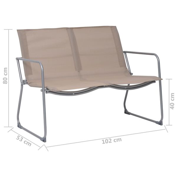 vidaXL Σαλόνι Κήπου Σετ 4 Τεμαχίων Taupe από Ύφασμα & Ατσάλι