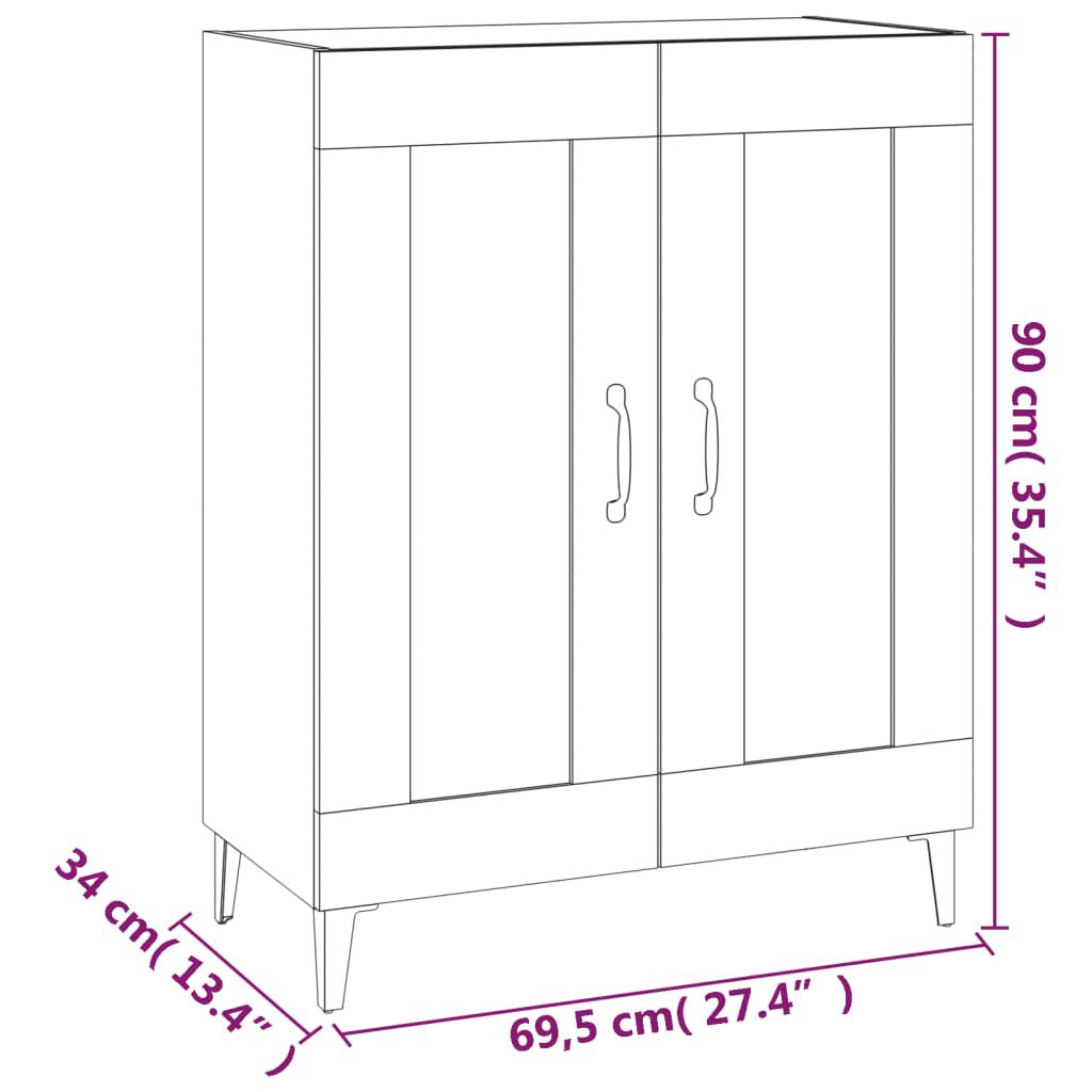vidaXL Ντουλάπι Γκρι Sonoma 69,5 x 34 x 90 εκ. από Επεξεργασμένο Ξύλο