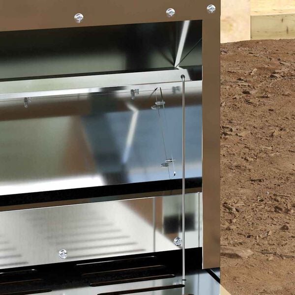 vidaXL Ταΐστρα Κοτόπουλου με Πεντάλ Ασημί 25 x 42 x 40 εκ.