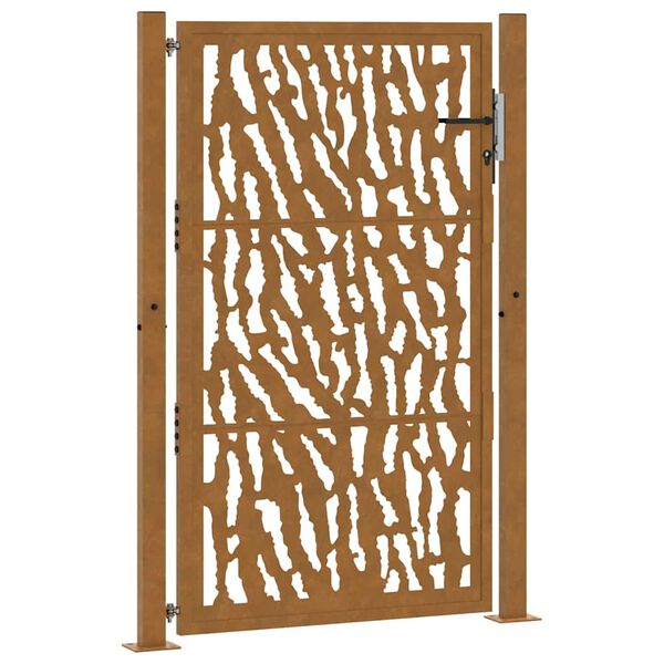 vidaXL Πύλη κήπου 105x155 cm από διαβρωμένο χάλυβα με σχέδιο ίχνος