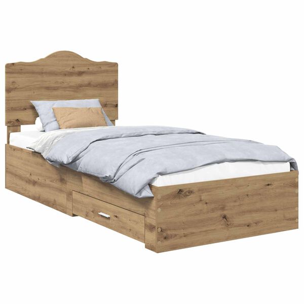 vidaXL &Sigma;&kappa;&epsilon;&lambda;&epsilon;&tau;ό&sigmaf; &Kappa;&rho;&epsilon;&beta;&alpha;&tau;&iota;&omicron;ύ Artisan Oak 90 x 190 cm &Epsilon;&pi;&epsilon;&xi;&epsilon;&rho;&gamma;&alpha;&sigma;&mu;έ&nu;&omicron; &xi;ύ&lambda;&omicron;
