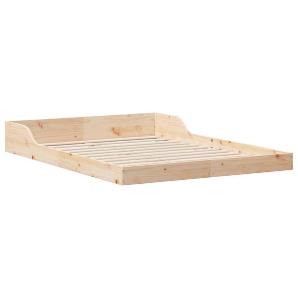 vidaXL Σκελετός Κρεβατιού Καφέ 140 x 190 cm Μασίφ ξύλο πεύκου