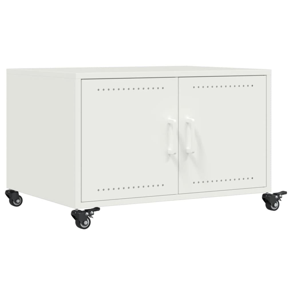 vidaXL Τραπεζάκι Σαλονιού Λευκό 68x50x43,5 εκ. από Ατσάλι