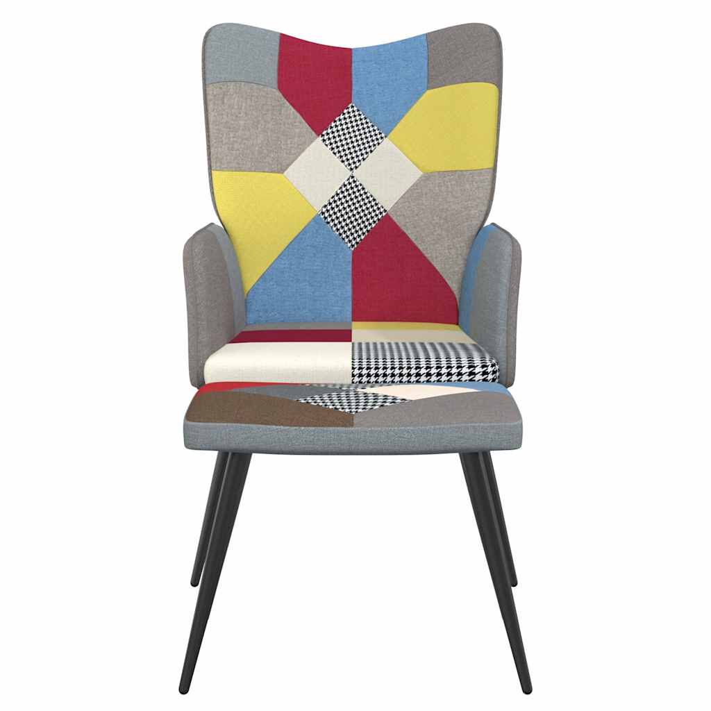 vidaXL Πολυθρόνα Relax Σχέδιο Patchwork Υφασμάτινη με Σκαμπό