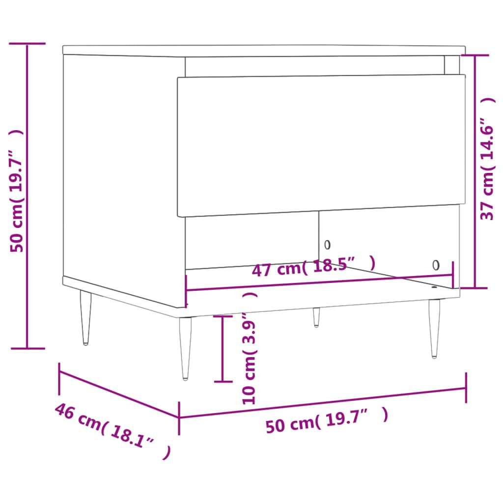 vidaXL Τραπεζάκι Σαλονιού Λευκό 50 x 46 x 50 εκ. από Επεξεργ. Ξύλο