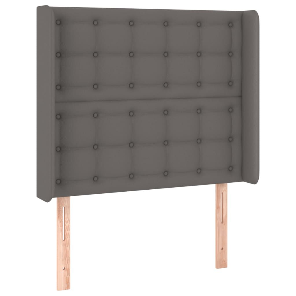 vidaXL Κρεβάτι Boxspring με Στρώμα & LED Γκρι 100x200 εκ. Συνθ. Δέρμα