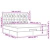 vidaXL Οθωμανικό κρεβάτι με στρώμα & LEDs Μαύρο ύφασμα 160x200cm