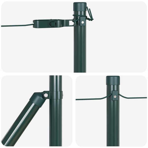 vidaXL Πόλοι Φράχτη 13 pcs Πράσινο Ø32mm 160 εκ Μέταλλο