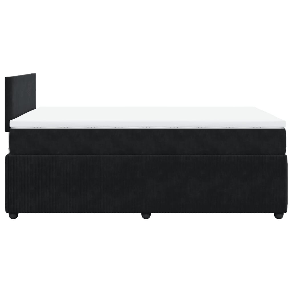 vidaXL Κρεβάτι Boxspring με Στρώμα Μαύρο 120x190 εκ. Βελούδινο