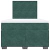 vidaXL Κρεβάτι Boxspring με Στρώμα Σκούρο Πράσινο 120x200εκ. Βελούδινο