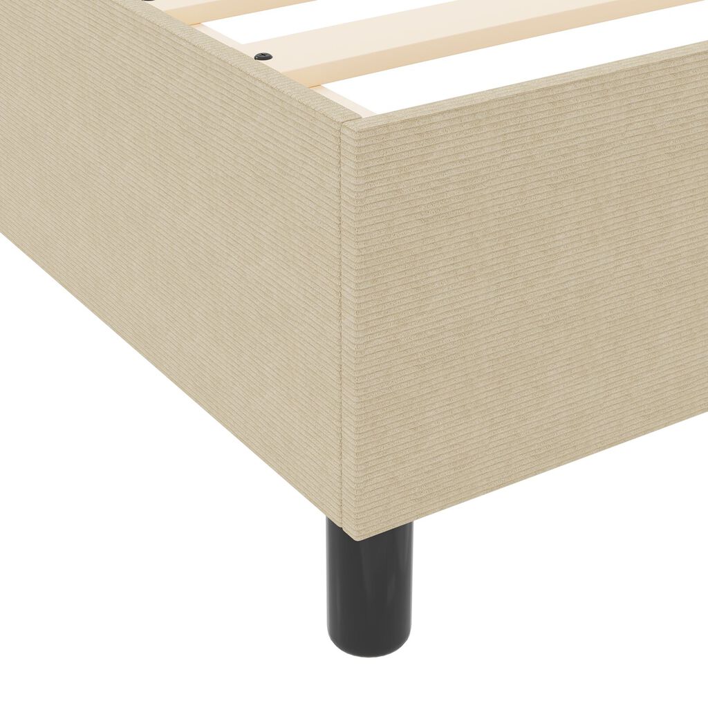 vidaXL Κρεβάτι Box Spring με Στρώμα Λευκό Γκρι 120x200 εκ. Ύφασμα Κοτλέ