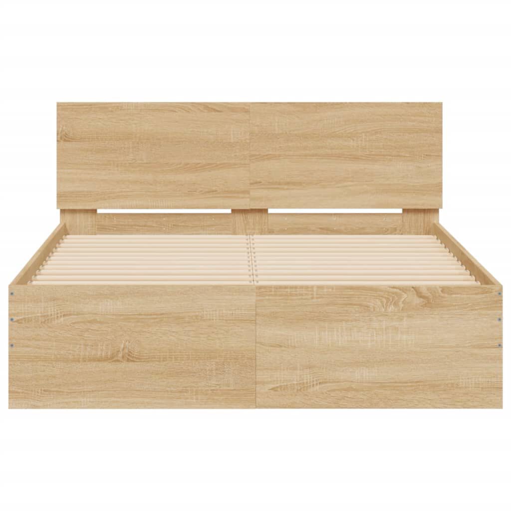 vidaXL Πλαίσιο Κρεβατιού με Κεφαλάρι Sonoma Δρυς 120x190 εκ.