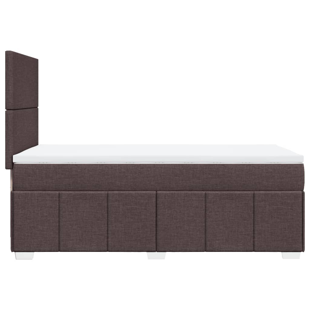 vidaXL Κρεβάτι Boxspring με Στρώμα Σκούρο Καφέ 90x190 εκ. Υφασμάτινο
