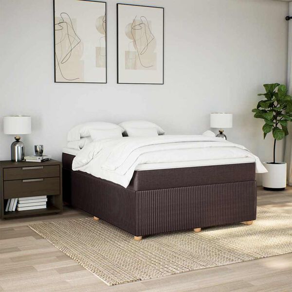 vidaXL &Kappa;&rho;&epsilon;&beta;ά&tau;&iota; Boxspring &mu;&epsilon; &Sigma;&tau;&rho;ώ&mu;&alpha; &Sigma;&kappa;&omicron;ύ&rho;&omicron; &Kappa;&alpha;&phi;έ 140x190 &epsilon;&kappa;. &Upsilon;&phi;&alpha;&sigma;&mu;ά&tau;&iota;&nu;&omicron;