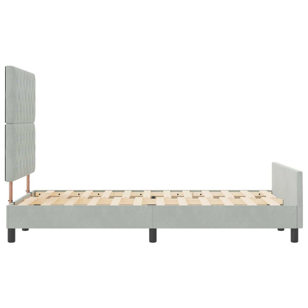 vidaXL Σκελετός Κρεβατιού Ανοιχτό γκρι 120 x 190 cm Βελούδο