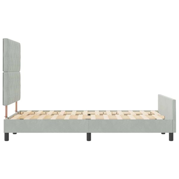 vidaXL Σκελετός Κρεβατιού Ανοιχτό γκρι 120 x 190 cm Βελούδο