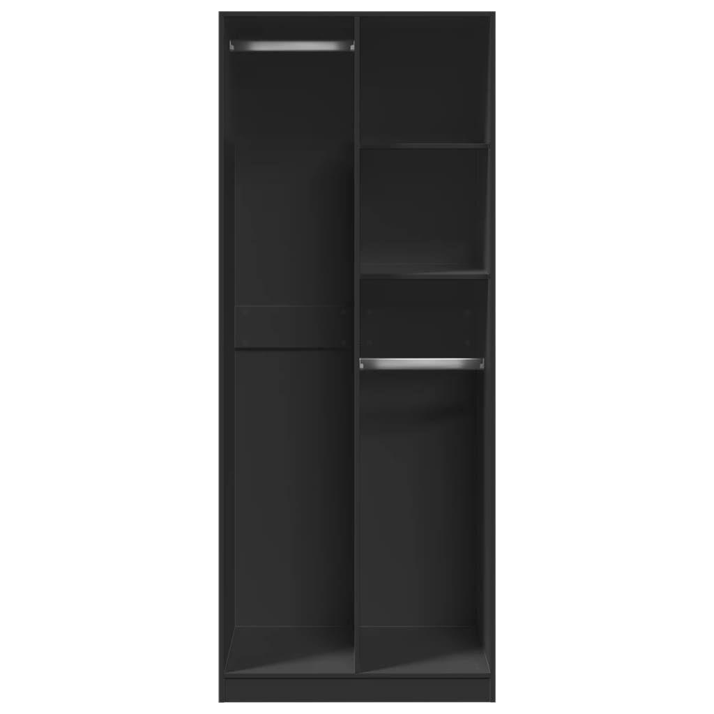 vidaXL Ντουλάπα Μαύρη 80x50x200 εκ. από Επεξεργασμένο Ξύλο