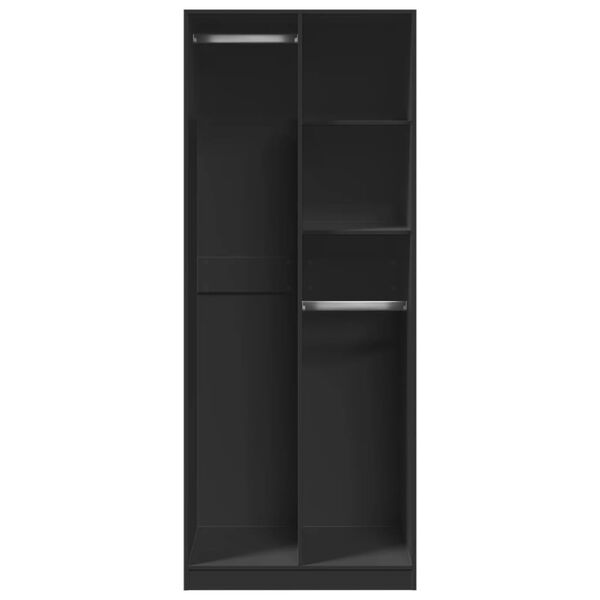 vidaXL Ντουλάπα Μαύρη 80x50x200 εκ. από Επεξεργασμένο Ξύλο