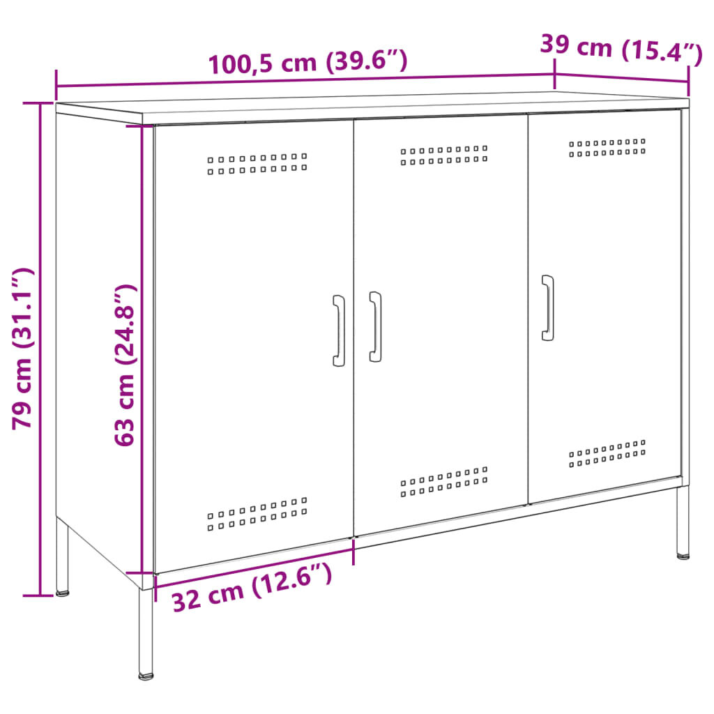 vidaXL Ντουλάπι Μουσταρδί 100,5x39x79 εκ. από Ατσάλι