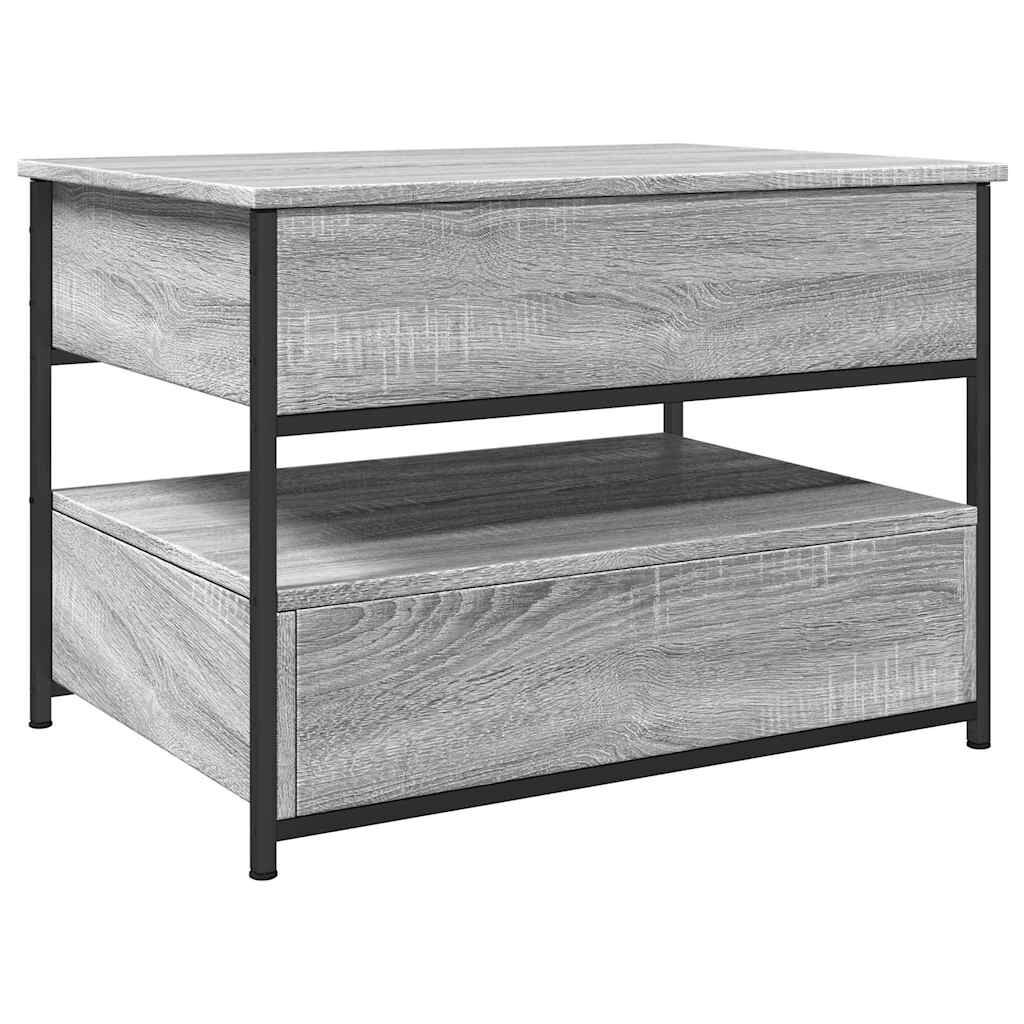 vidaXL Τραπεζάκι Σαλονιού Γκρι Sonoma 70x50x50 εκ. Επεξ. Ξύλο/Μέταλλο